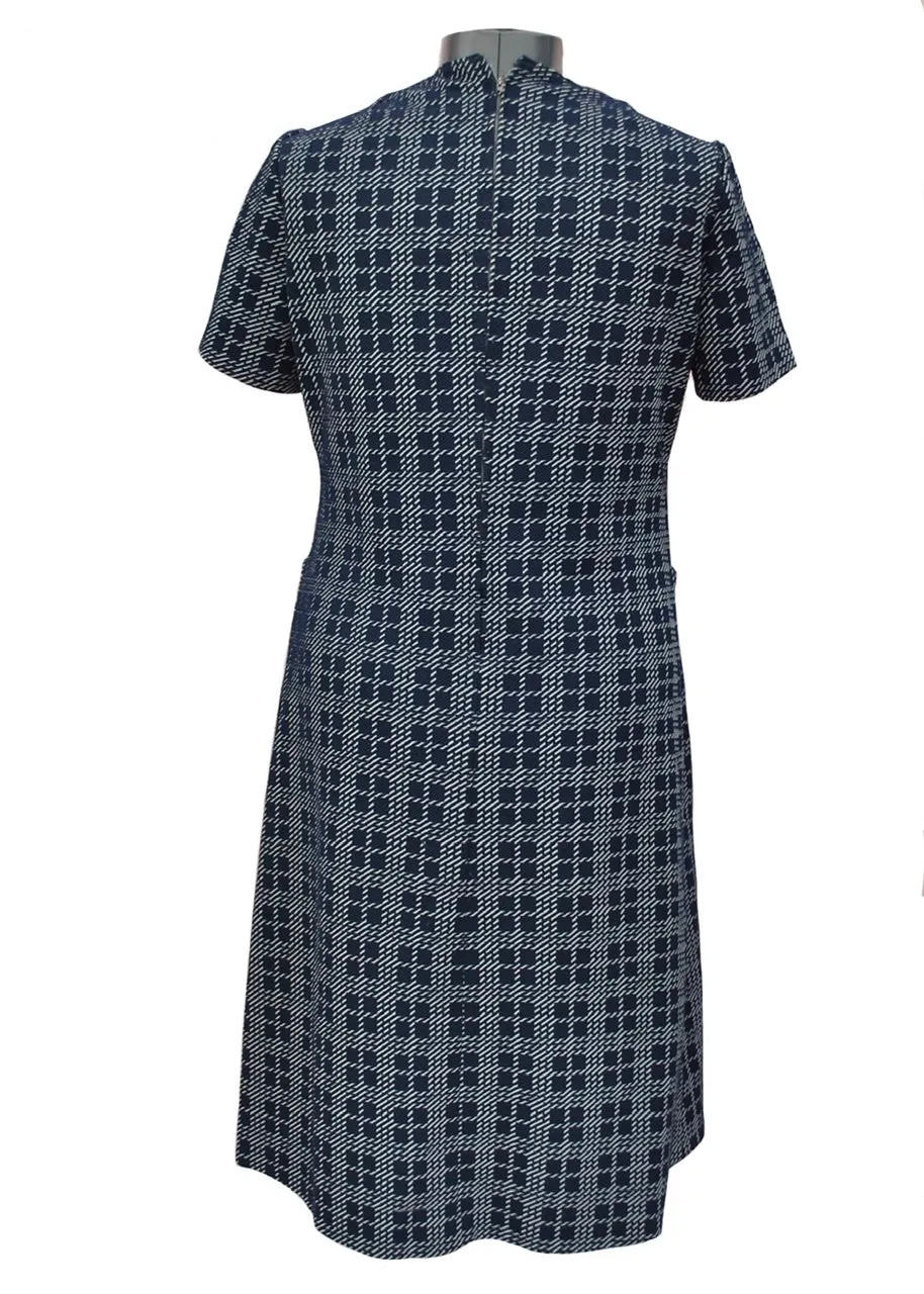 1960s Vintage Blue Plaid Crimpeline Dress Suit • Mother of the Bride