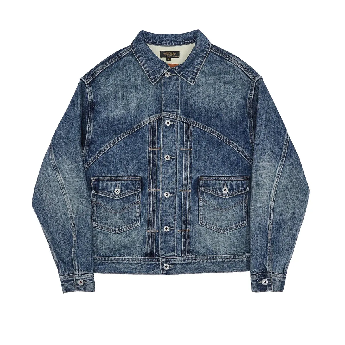 Blue Selvage Denim Jacket Vintage Washed Unlined Jean Jacket