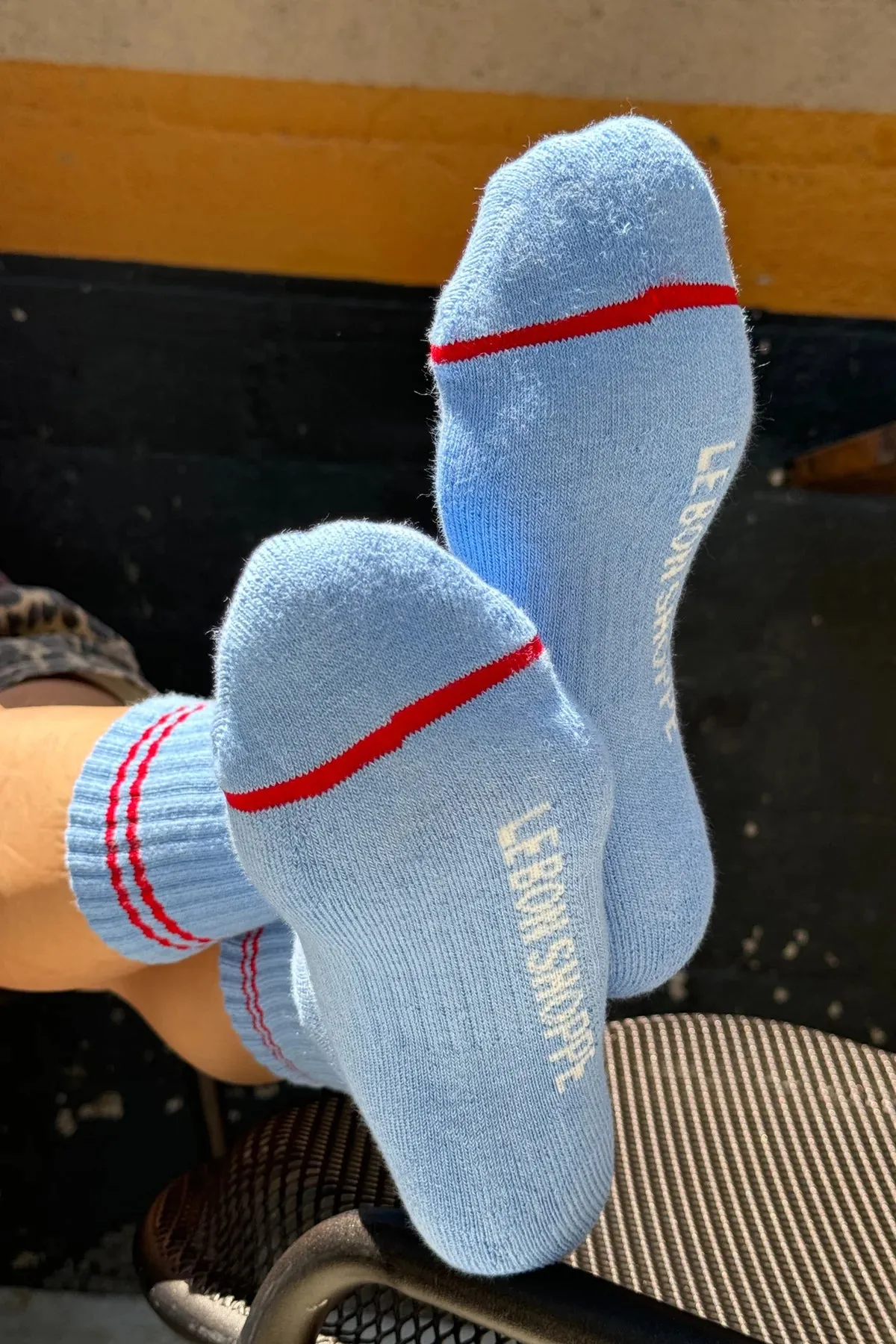 Boyfriend Socks in Ciel Blue by Le Bon Shoppe