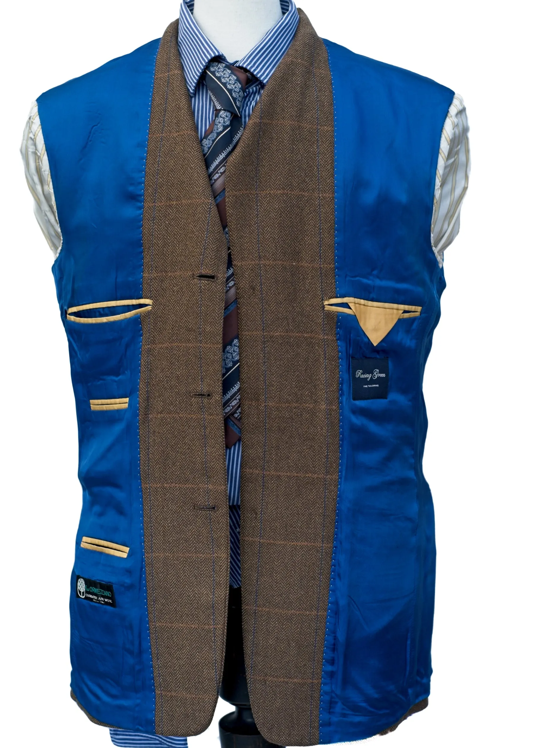 Brown Cashmere Hacking Jacket • Racing Green • 40R
