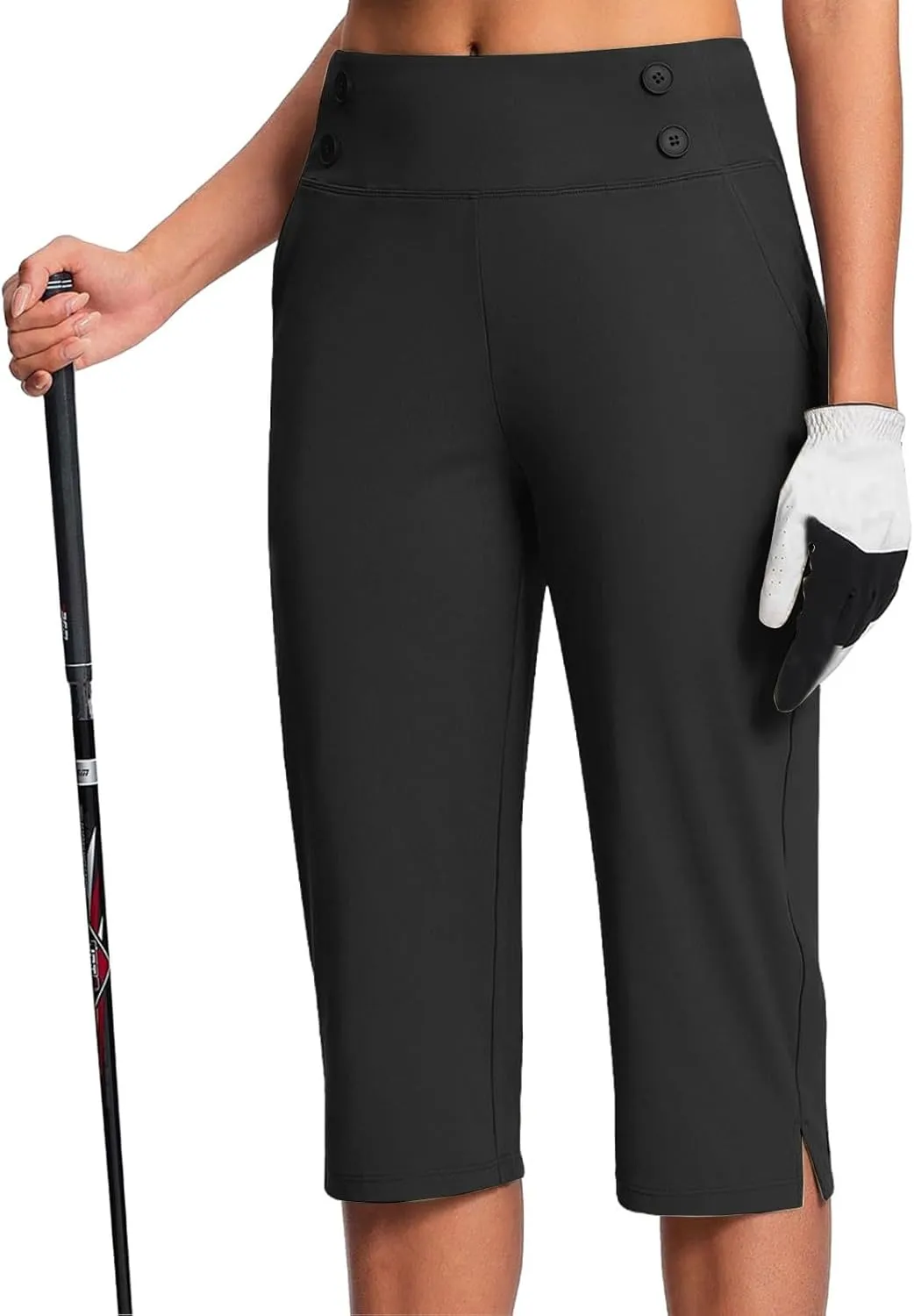 Capri Pants for Women Stretch Crop Office Work Pants Summer Casual Capris Slacks Yoga Dress Pant with Pockets