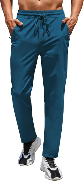 COOFANDY Men's Hiking Pants Lightweight Athletic Pants Quick Dry Active Running Joggers with Zipper Pockets