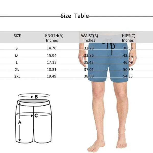Custom Photo Red Mouth Men's Quick Dry Swim Shorts Personalized I Love My Girlfriend Swim Trunks with Sweet Pictures