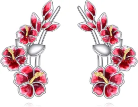 Ear Climbers Earrings for Women Sterling Silver Vintage Ear Crawler Earrings Jewelry Gifts for Women