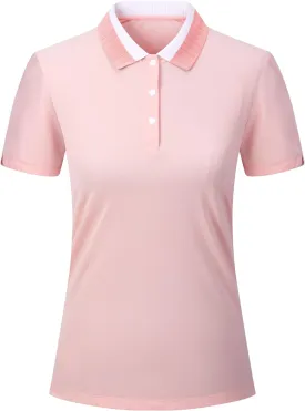 Esabel.C Women's Golf Polo Shirts Moisture Wicking Short Sleeve Polo Shirts Collared Quick Dry for Tennis & Golf