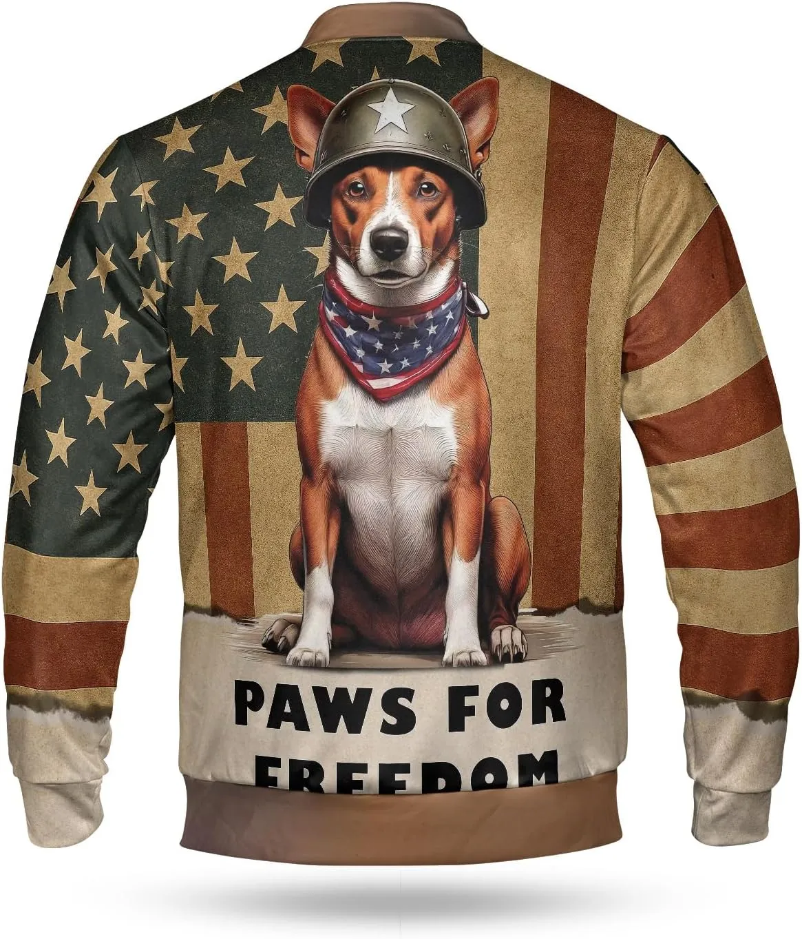 Freedom Paws Patriotic Dog Vintage Memorial Day All Over Print 3D Baseball Shirt Jacket Softball Sport