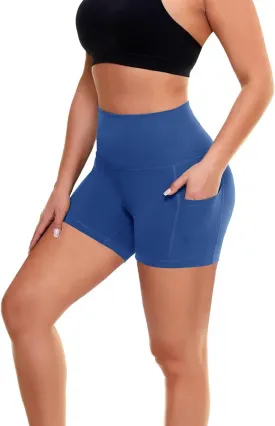 GAYHAY Biker Shorts for Women with Pockets - 8"/5"/3" Booty High Waisted Black Spandex Volleyball Short for Workout Yoga