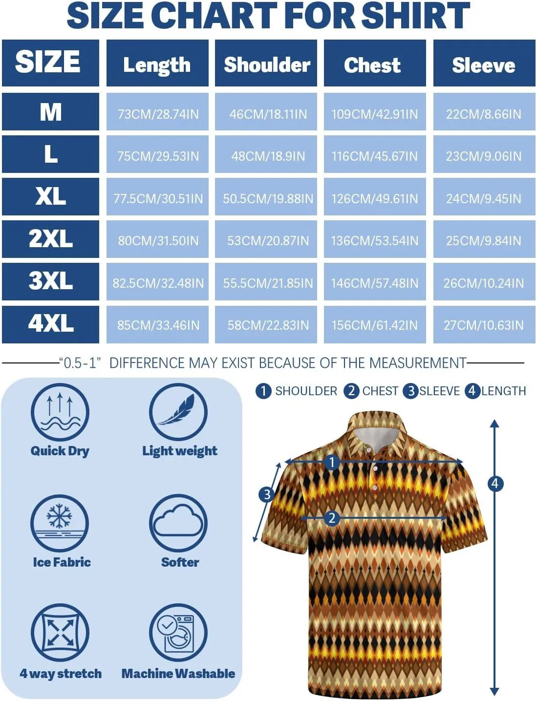 Golf Shirts for Men Funny Polo Short Sleeve Performance Moisture Wicking Quick Dry Mens Hawaiian Polo Shirt