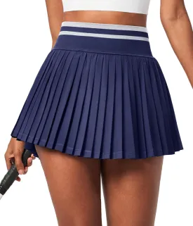 IUGA Pleated Tennis Skirt High Waisted Golf Skirts for Women with Pockets Athletic Skirt Skort with Build-in Shorts
