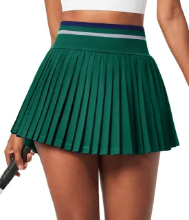 IUGA Pleated Tennis Skirt High Waisted Golf Skirts for Women with Pockets Athletic Skirt Skort with Build-in Shorts