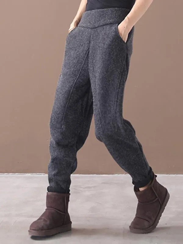Loose Stitching Velvet Thickening Pants