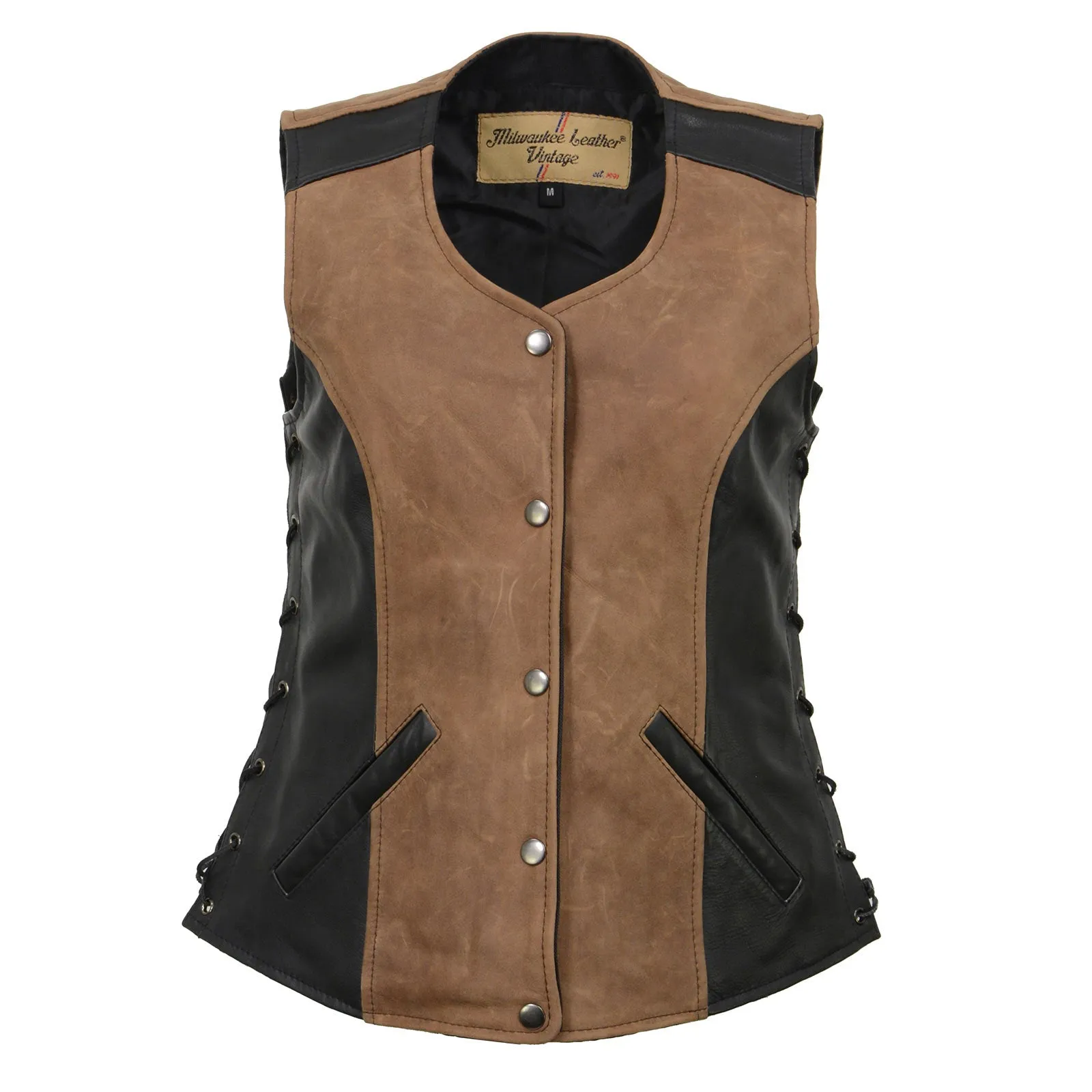 Milwaukee Leather MLL4508 Women's 'Trickster' Vintage Two Tone Crazy
