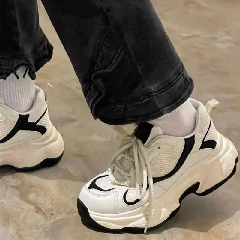 Mqtime Women's Running Shoes Platform Sneakers Sports Vintage Buffalo Flats Casual Vulcanize Harajuku Korean Tennis Female Footwear