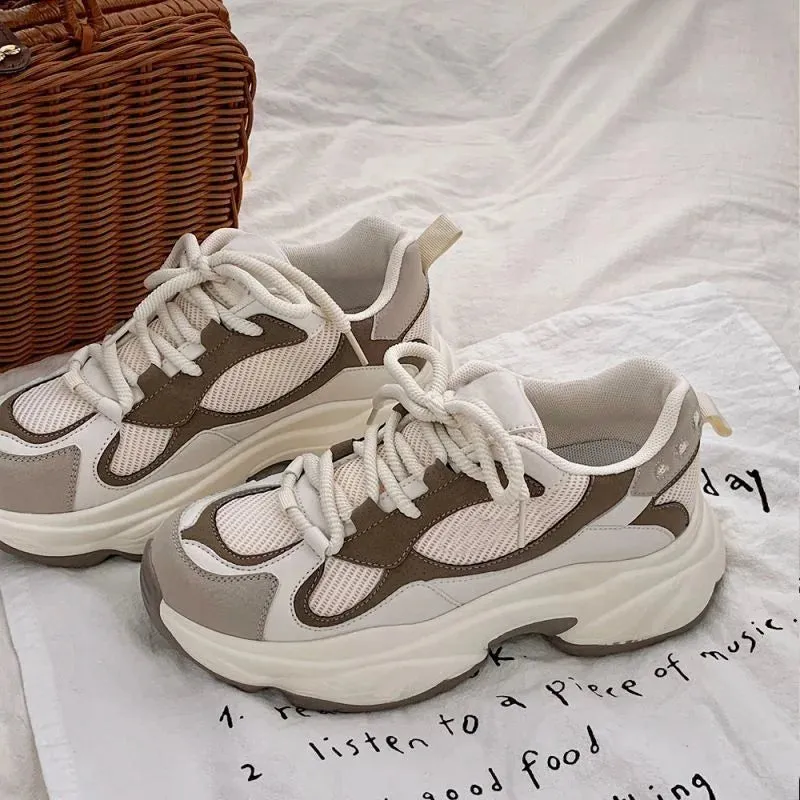 Mqtime Women's Running Shoes Platform Sneakers Sports Vintage Buffalo Flats Casual Vulcanize Harajuku Korean Tennis Female Footwear