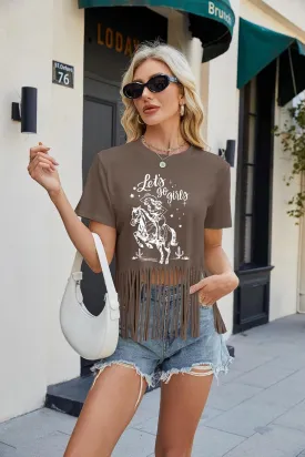 Nashville Tshirt for Women Country Concert Shirt Cowgirl West Music Rock Band Tee Vintage Graphic Fringe Tassel Top