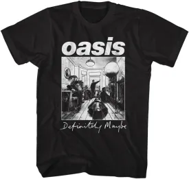 Oasis T Shirt Definitely Maybe Debut Album Adult Black Short Sleeve 90s Rock Vintage Style Graphic Tees
