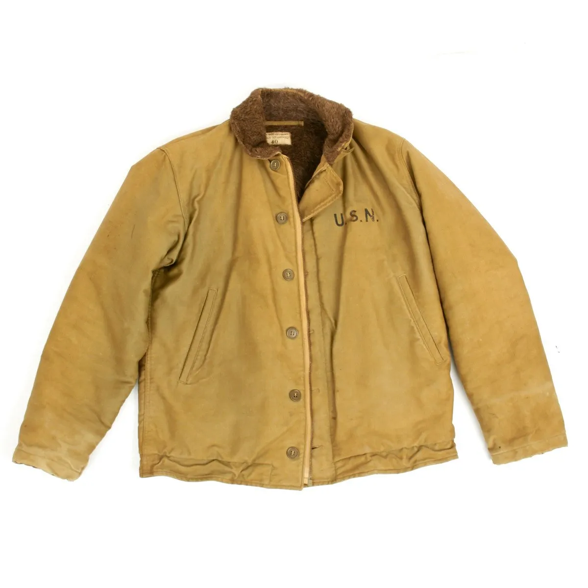 Original U.S. WWII N-1 Navy Deck Jacket - Size 40
