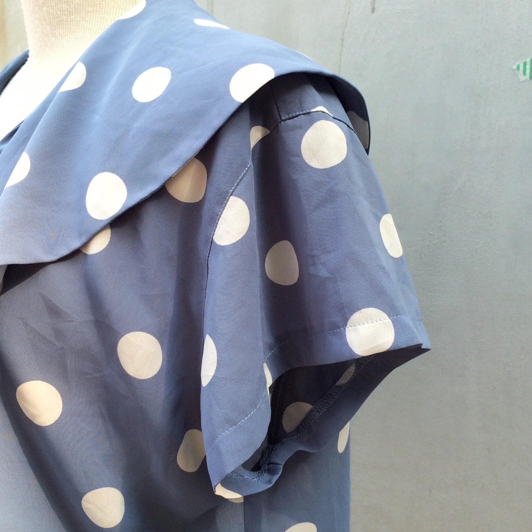 Starboard | Vintage 1980s nautical sailor collar Polka dot Crop Top