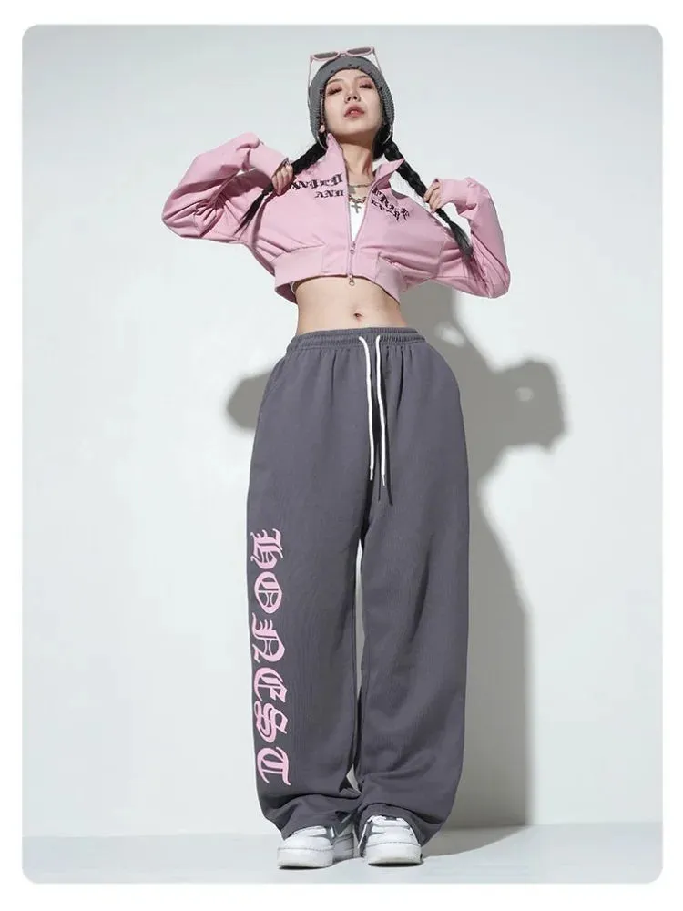Streetwear Gray Oversize Y2K Sweatpants Vintage Harajuku Letter Jogging Sports Pant