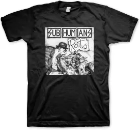 Subhumans Rats Adult Black Short Sleeve T Shirt 90s Punk Rock Music Vintage Style Graphic Tees