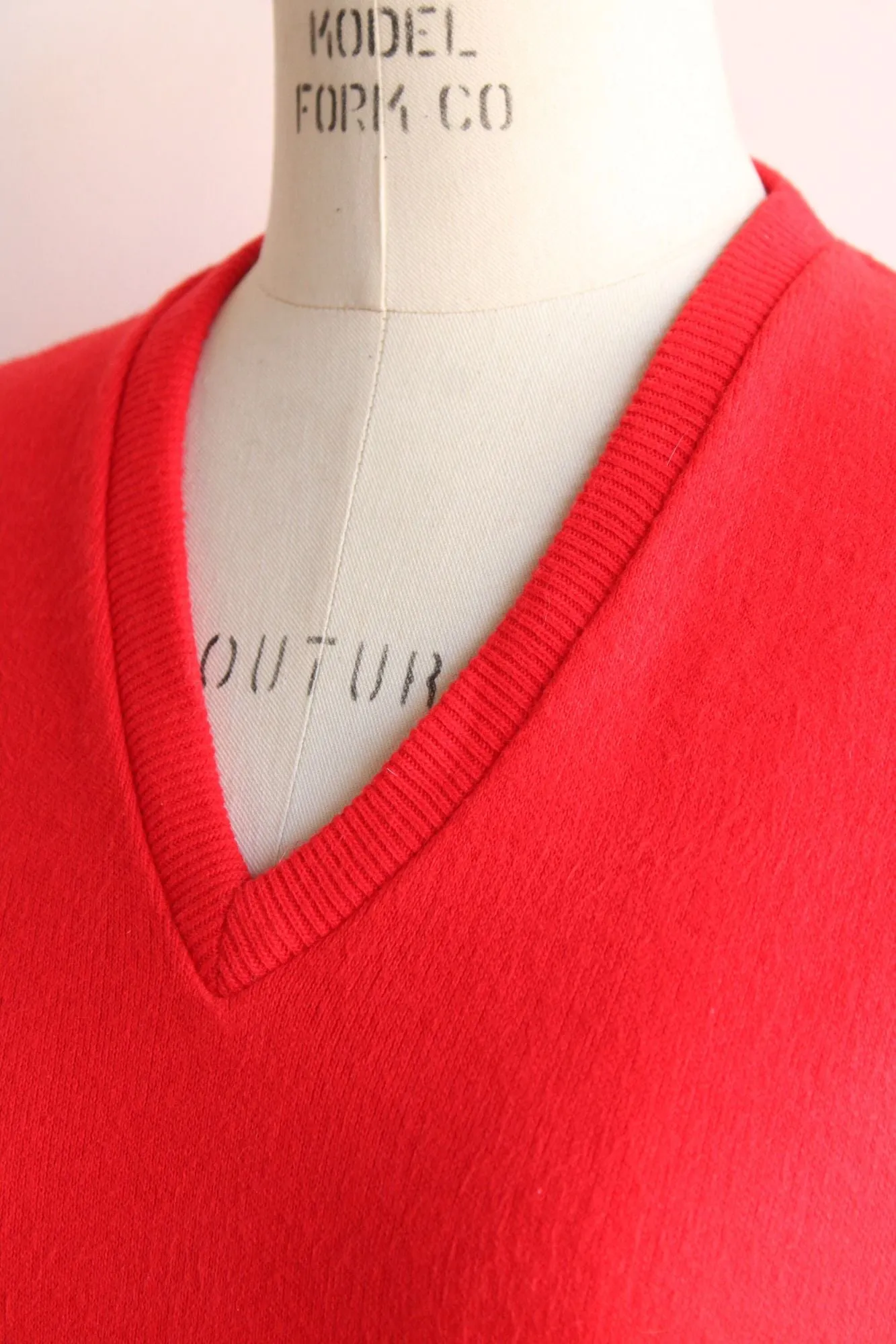 Vintage 1950s Marston's Red Orlon V Neck Sweater Vest