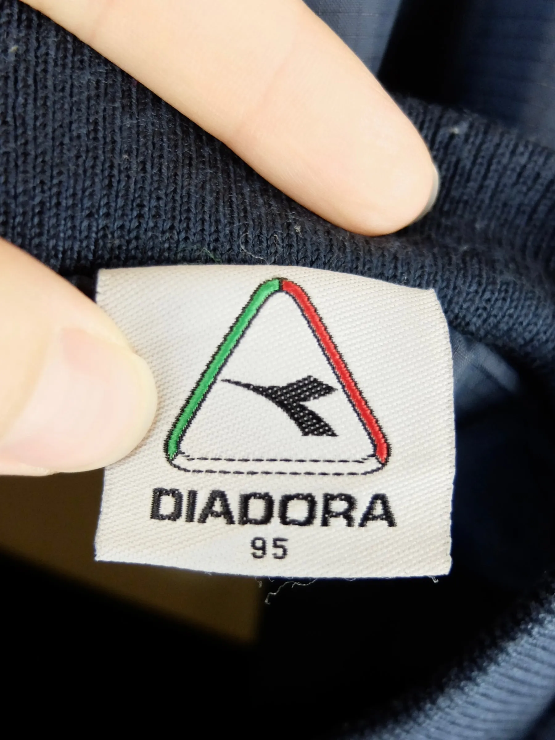 Vintage 2000s Y2K Men’s Streetwear Utility Sports Diadora Branded Dark Navy Blue Mockneck Pullover Windbreaker Shell Jacket | Men’s Size L