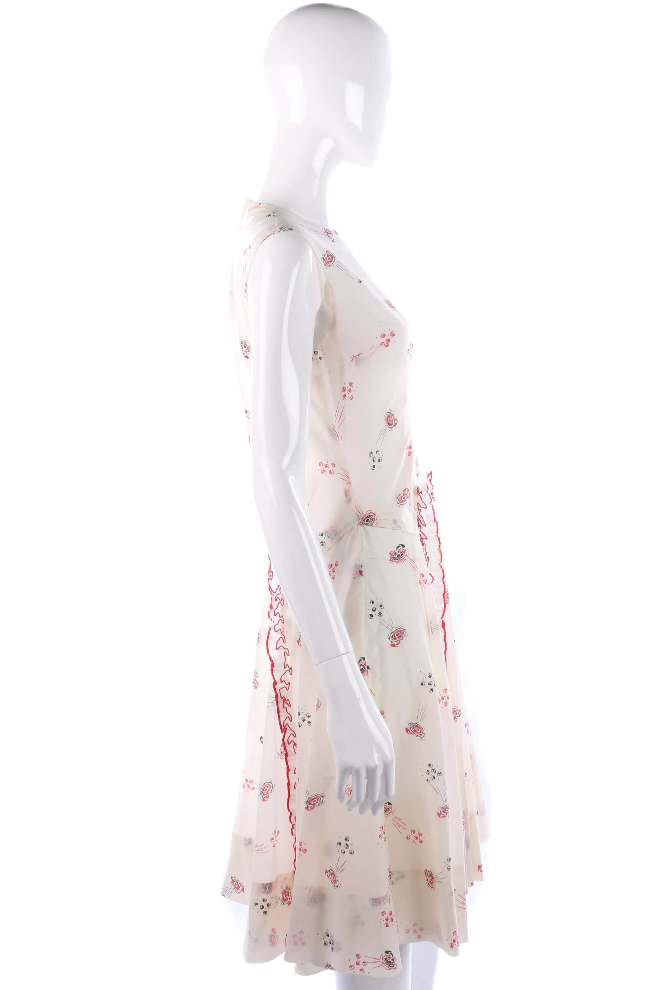 Vintage cream floral dress, size S/M