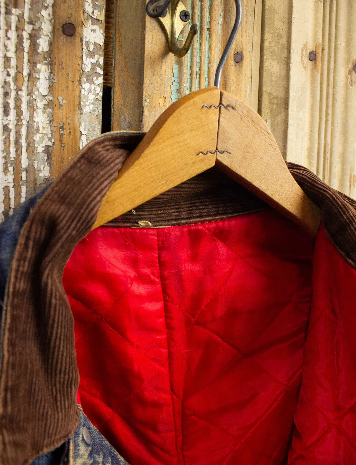Vintage Denim and Corduroy Lined Jacket 70s Large