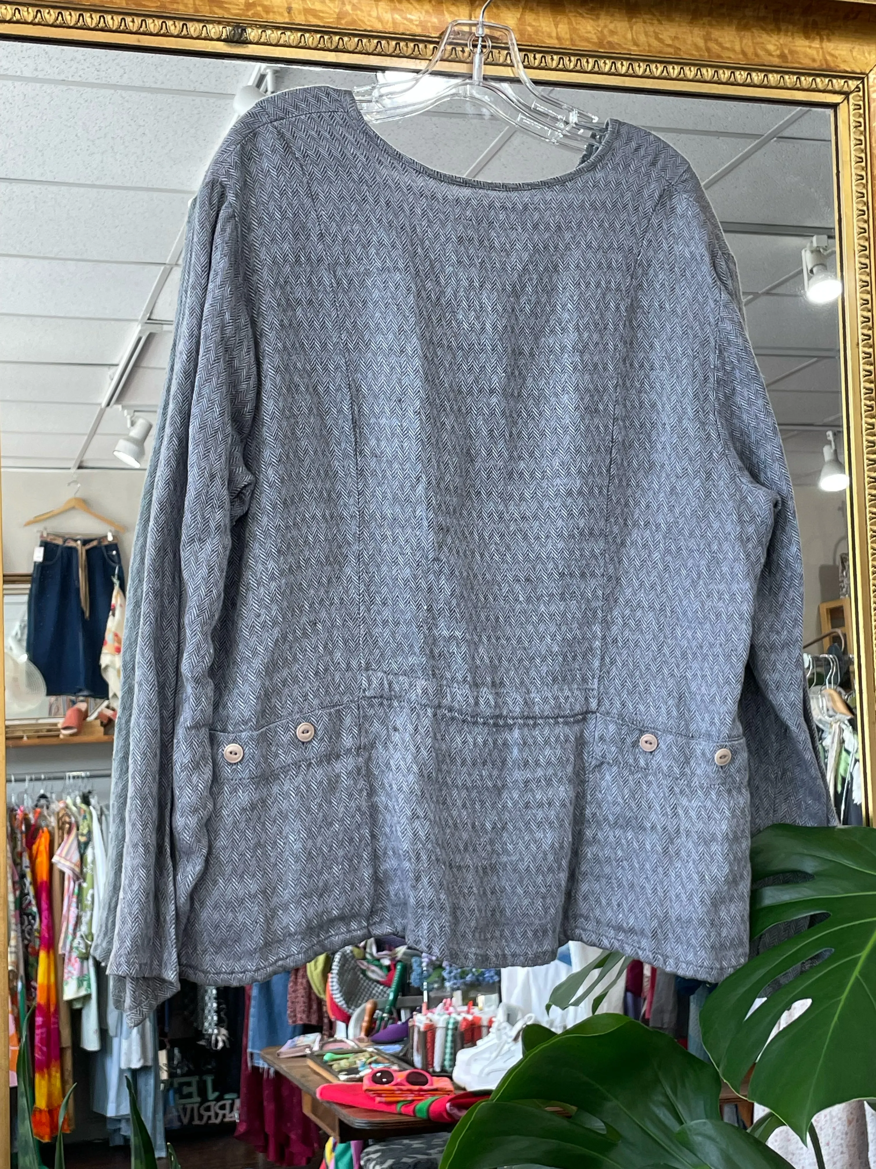 Vintage Flax Linen Shirt and Pants Set