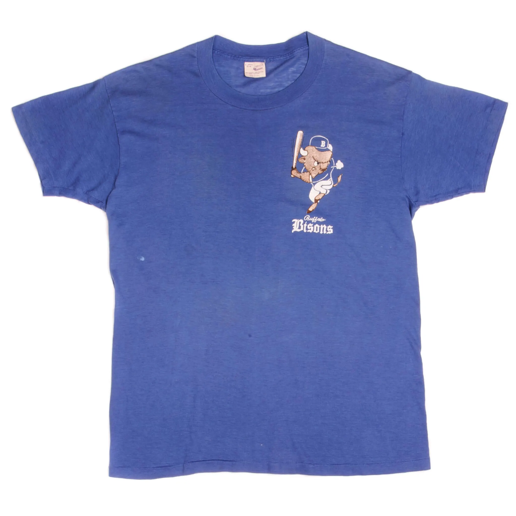 VINTAGE MiLB BUFFALO BISONS TEE SHIRT SIZE LARGE MADE IN USA EARLY 1980s