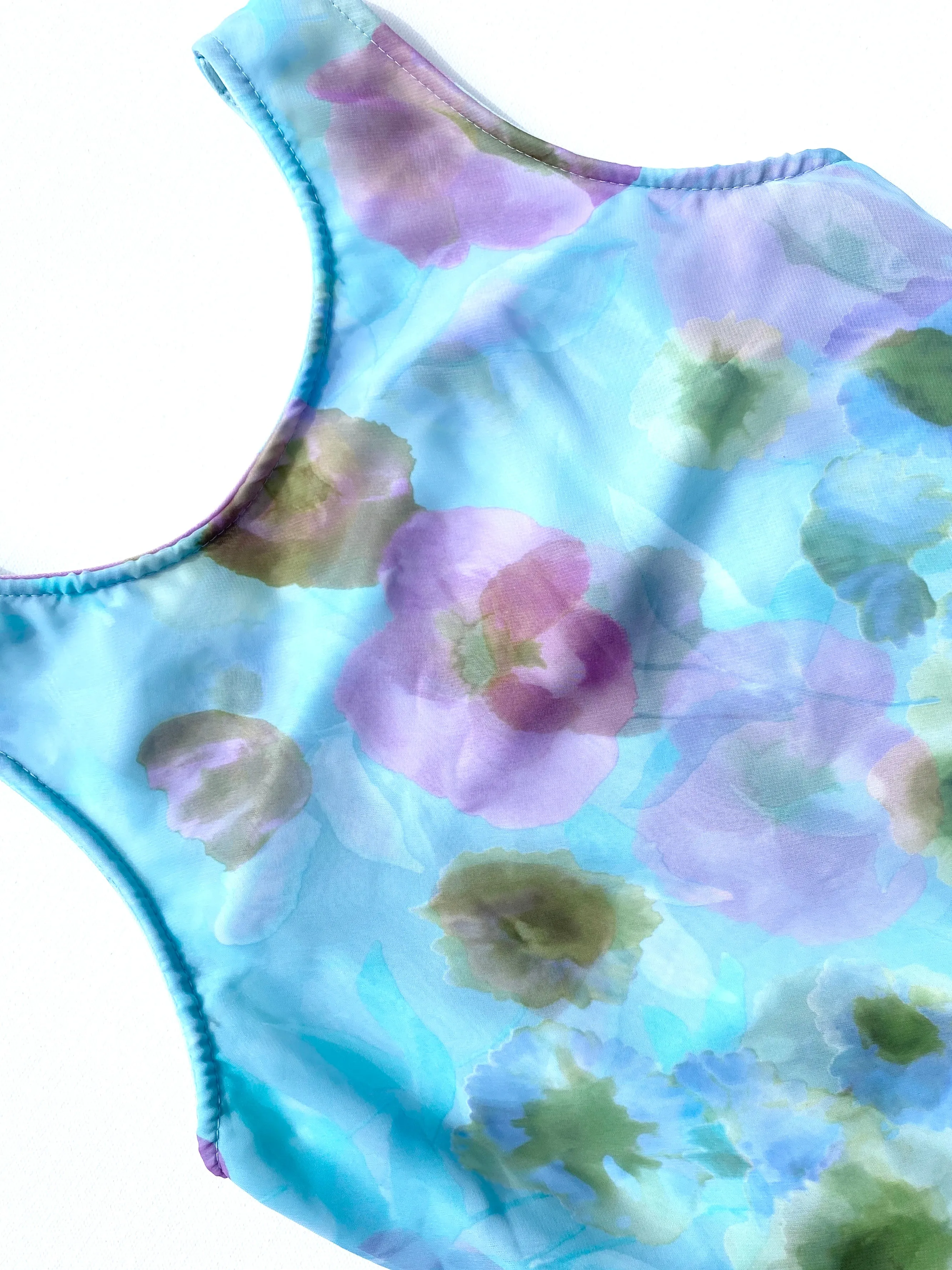 VINTAGE: Mini Dress - Watercolor Blue