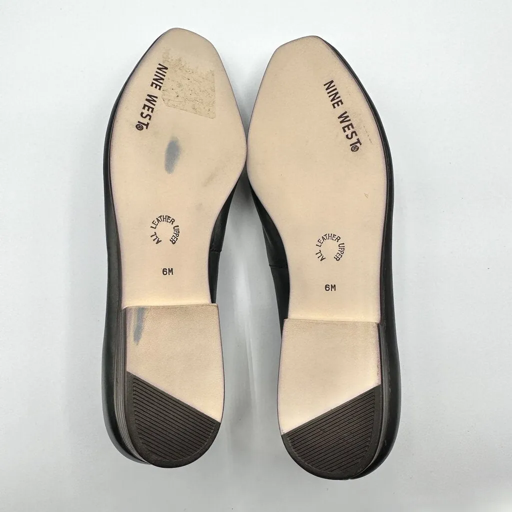 Vintage Women’s Nine West Gail Black Leather Flats Size 6 Unworn /cb