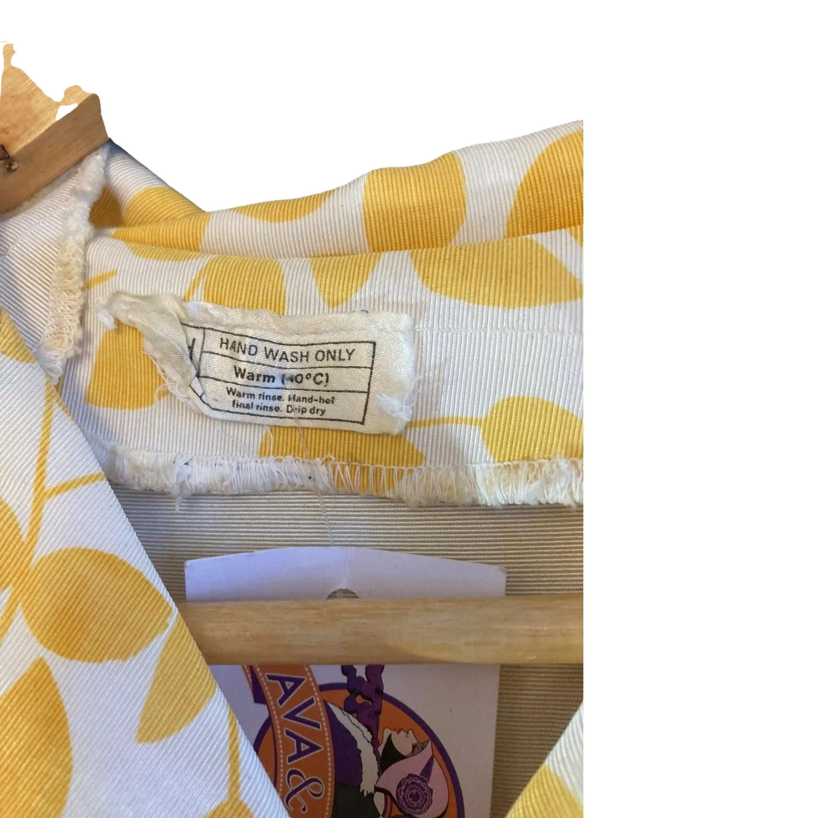 Vintage Yellow And White Sleeveless Dress UK Size 16