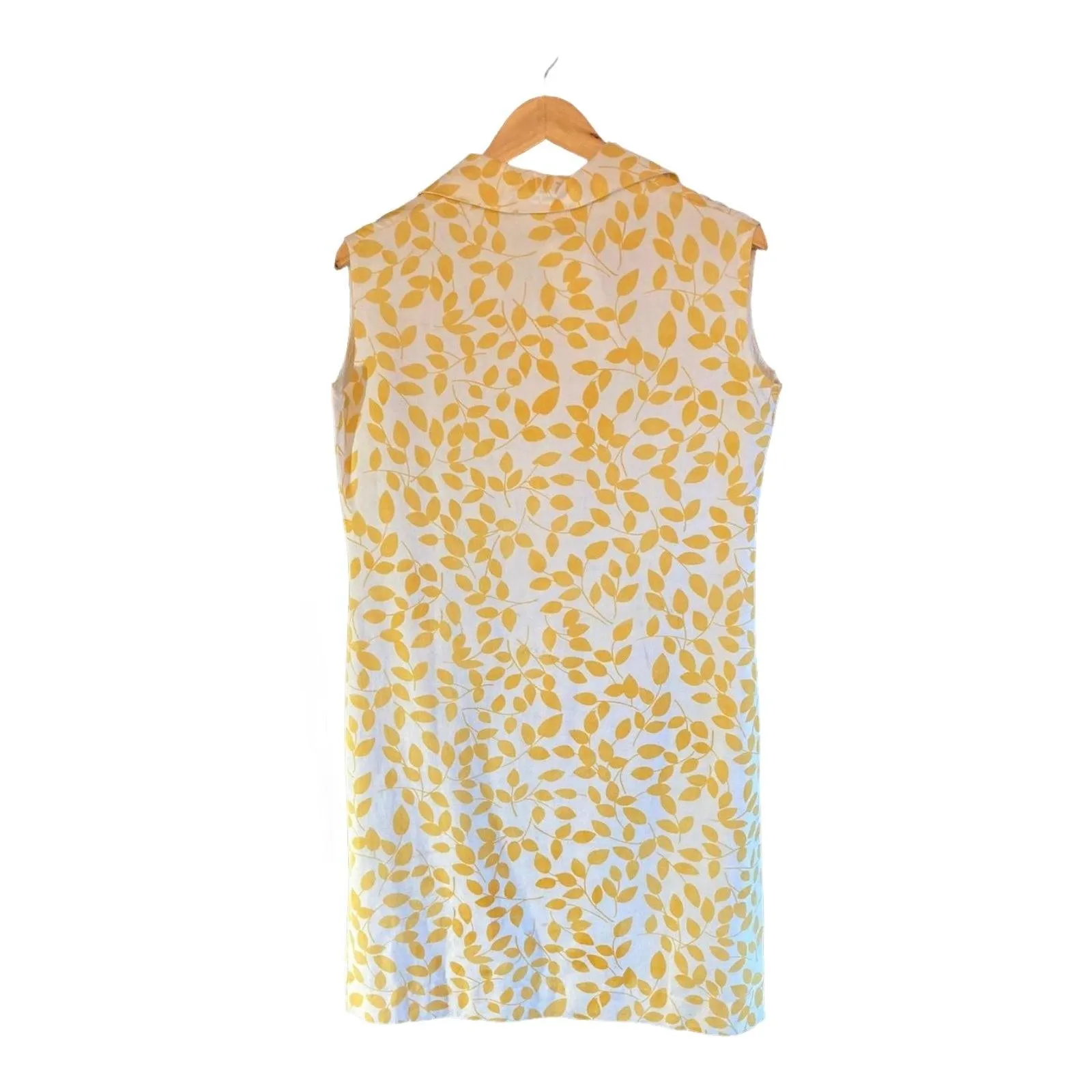 Vintage Yellow And White Sleeveless Dress UK Size 16