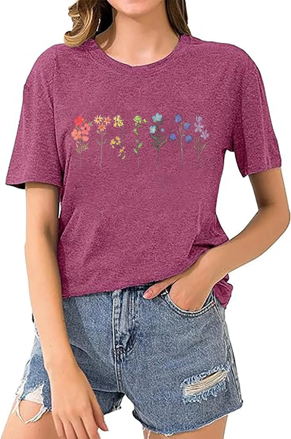 Wildflower Gay Pride Shirt Women Rainbow Floral Graphic Tee LGBT Equality Tshirt Summer Gay Lesbian Casual Loose Tops