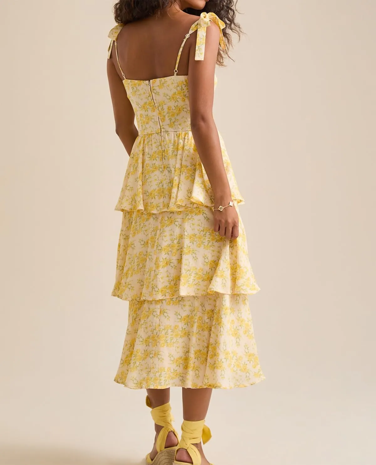 Womens Boho Floral Maxi Dress Y2K Cottage Spaghetti Strap Tiered Beach Vacation Dress Summer Long Flowy Sundress