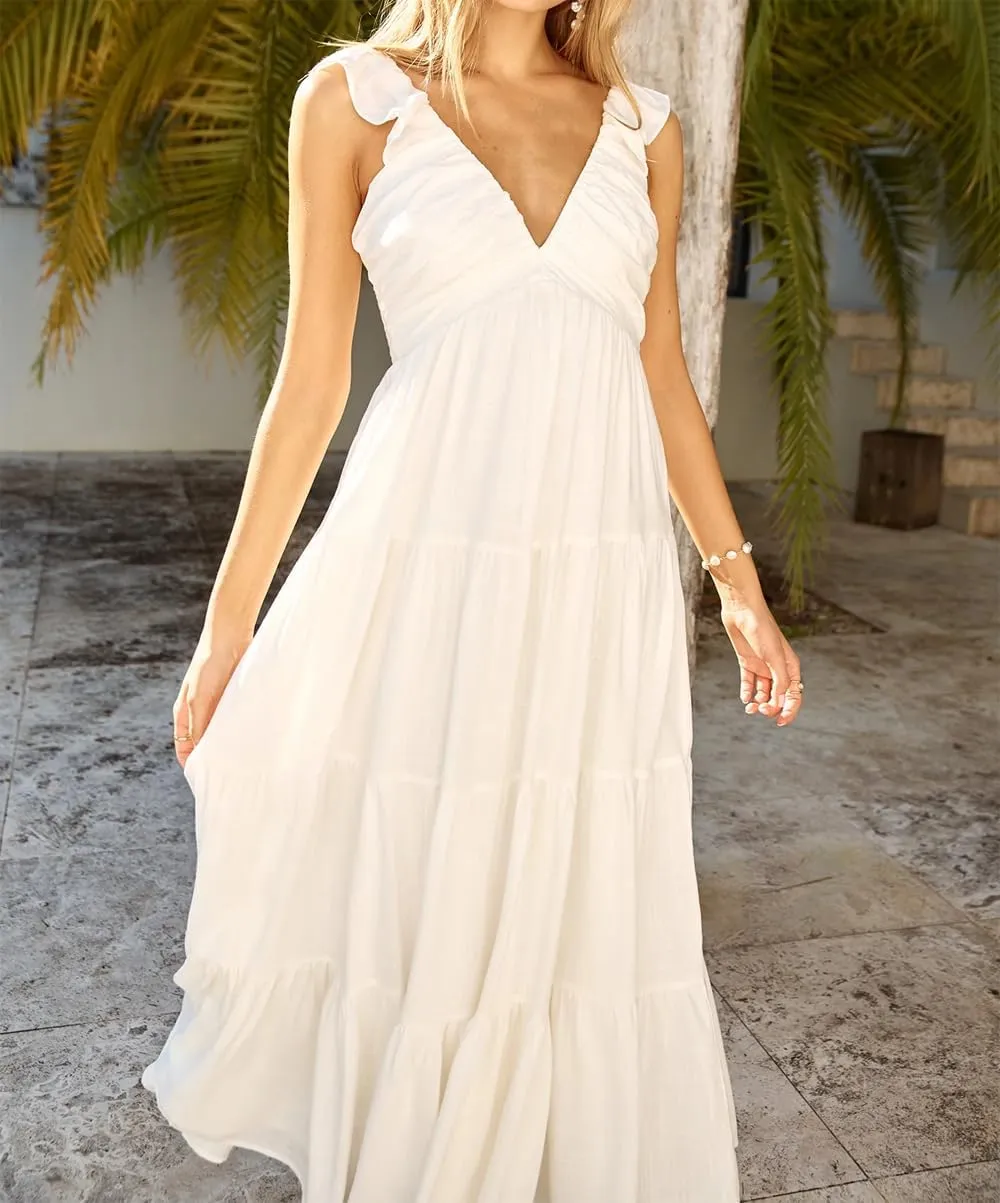Womens Boho Floral Maxi Dress Y2K Cottage Spaghetti Strap Tiered Beach Vacation Dress Summer Long Flowy Sundress